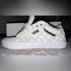 Vans Cream and White Checkered Shoes